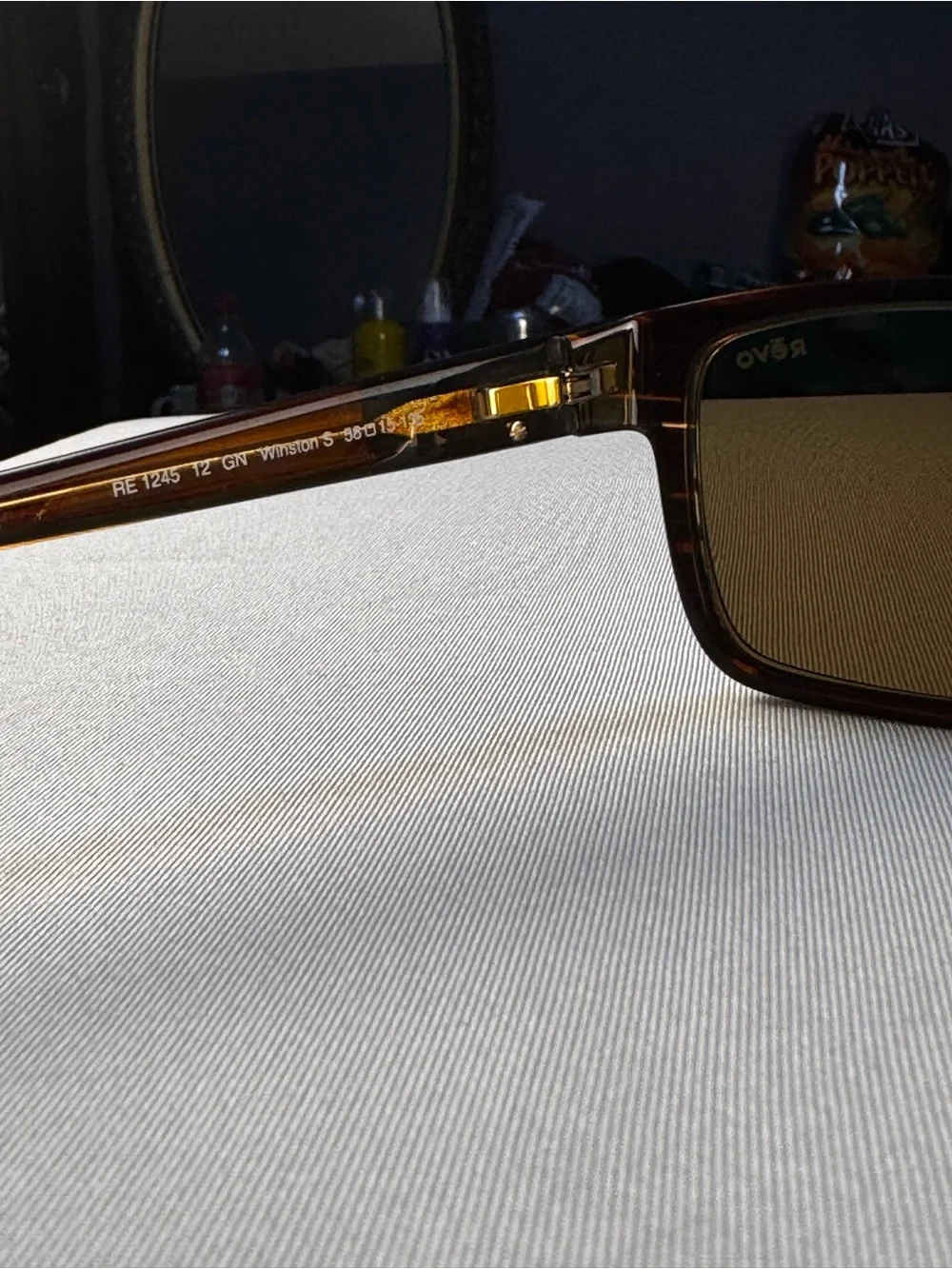 NEW Revo WINSTON S Shiny Brown Horn POLARIZED Green Lens Sunglass 1245 12 GN
